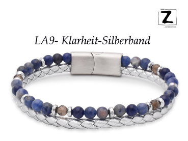 Lederarmband-Silber "Klarheit"