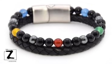 Lederarmband Rainbow Style