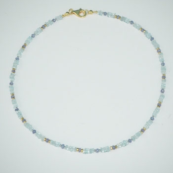 Collier Aquamarin, Tansanit