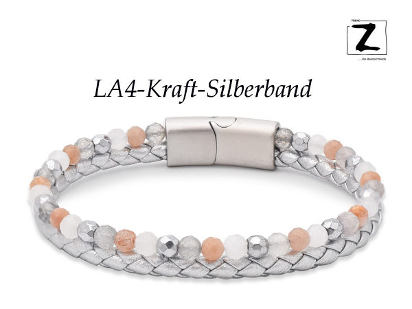 Lederarmband-Silber "Kraft"