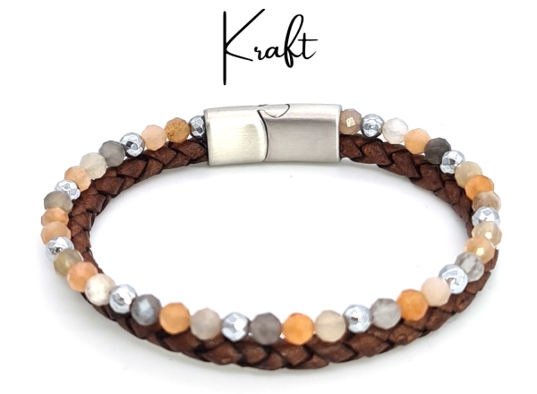 Lederarmband-Braun "Kraft"