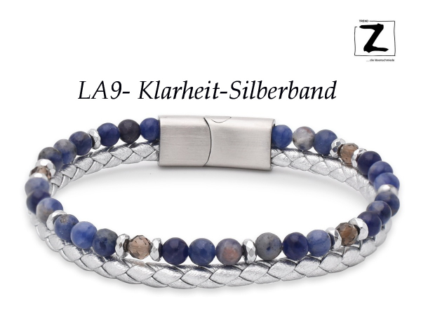 Lederarmband-Silber "Klarheit"