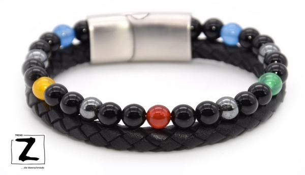 Lederarmband Rainbow Style