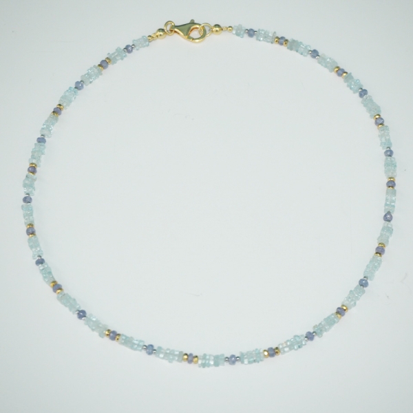 Collier Aquamarin, Tansanit