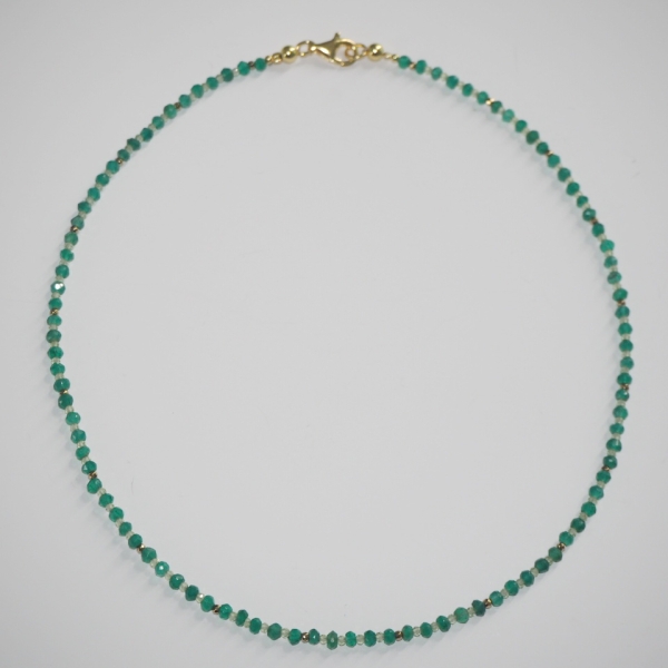 Collier Fein, Onyx grün, Peridot