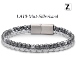 Lederband-Silber "Mut"