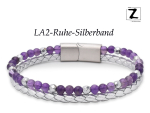 Lederarmband-Silber "Ruhe"