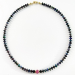 Collier Opal schwarz schimmernd
