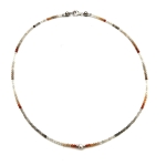 Collier Fein, Pfirschmondstein mit Perlen